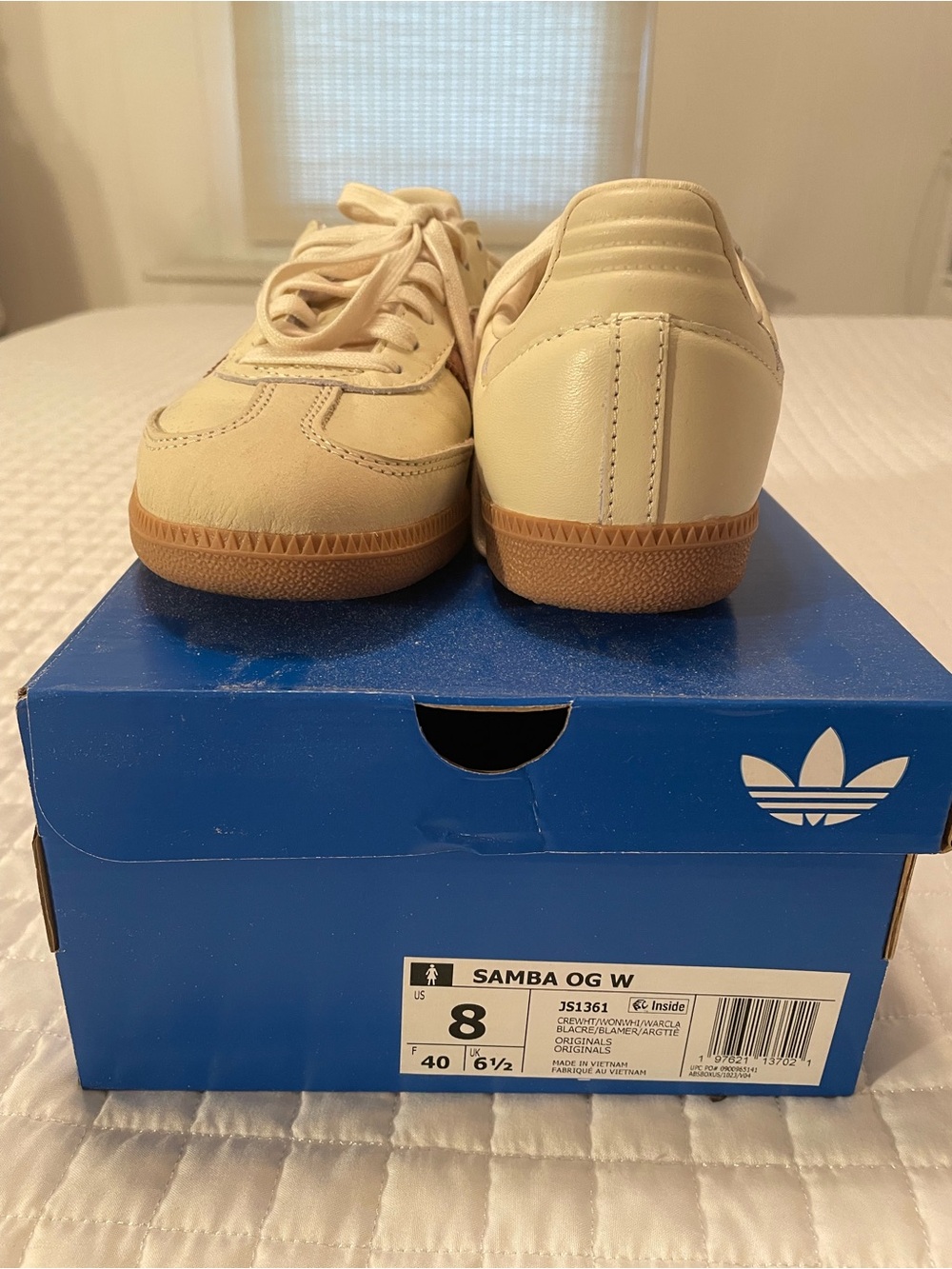 adidas Cream Sneakers with Brown Stripes - Picture 3 of 5